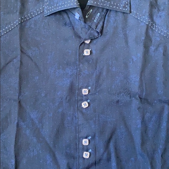 Bertigo Navy Floral Dress Shirt - Picture 3 of 5